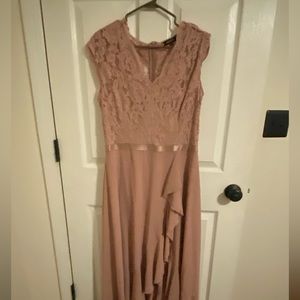 Rose colored tea length dress. Worn once for four hours.